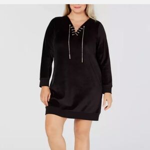 Michael Kors Plus Size Velour Velvet Tunic Dress - XXL